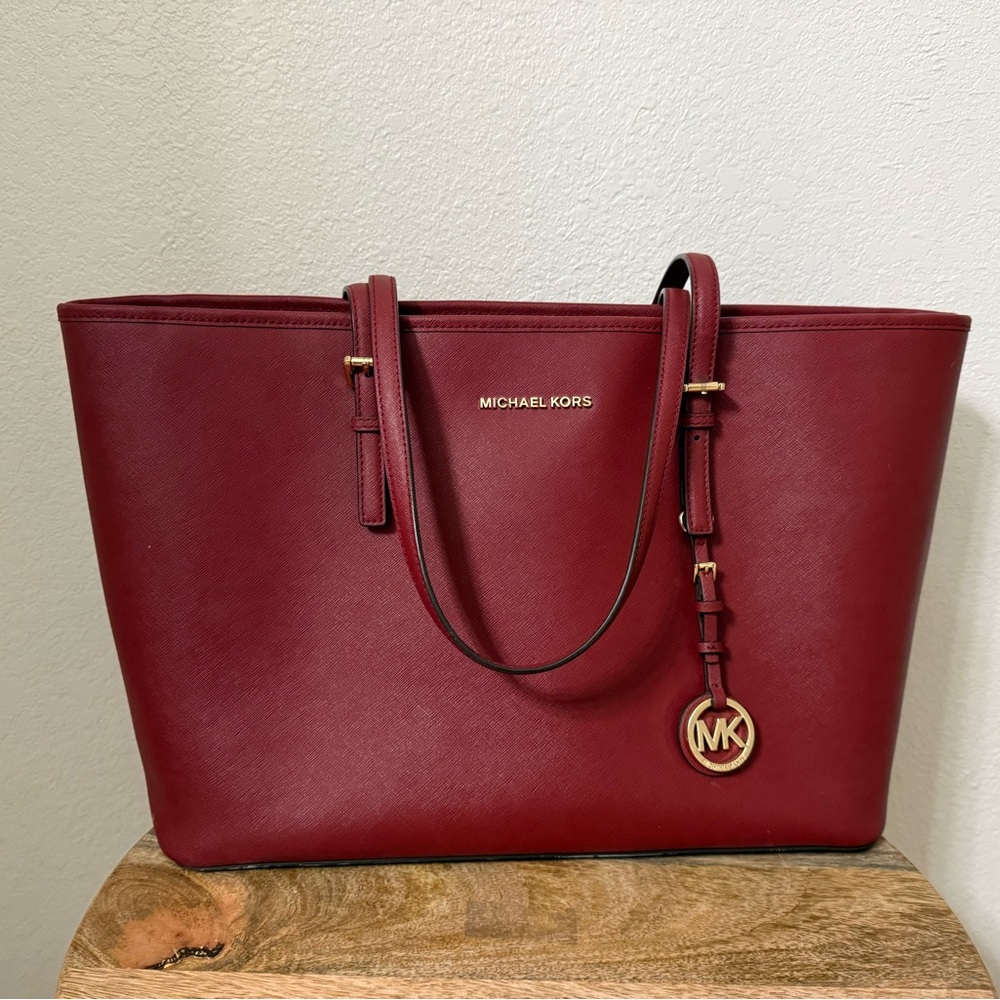 Michael Kors Burgundy Tote Bag